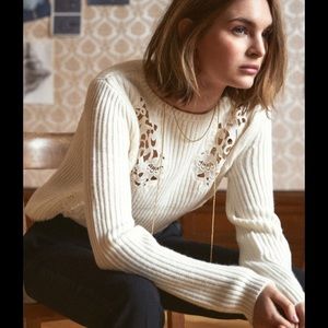 Sézane Lison sweater with lace detail